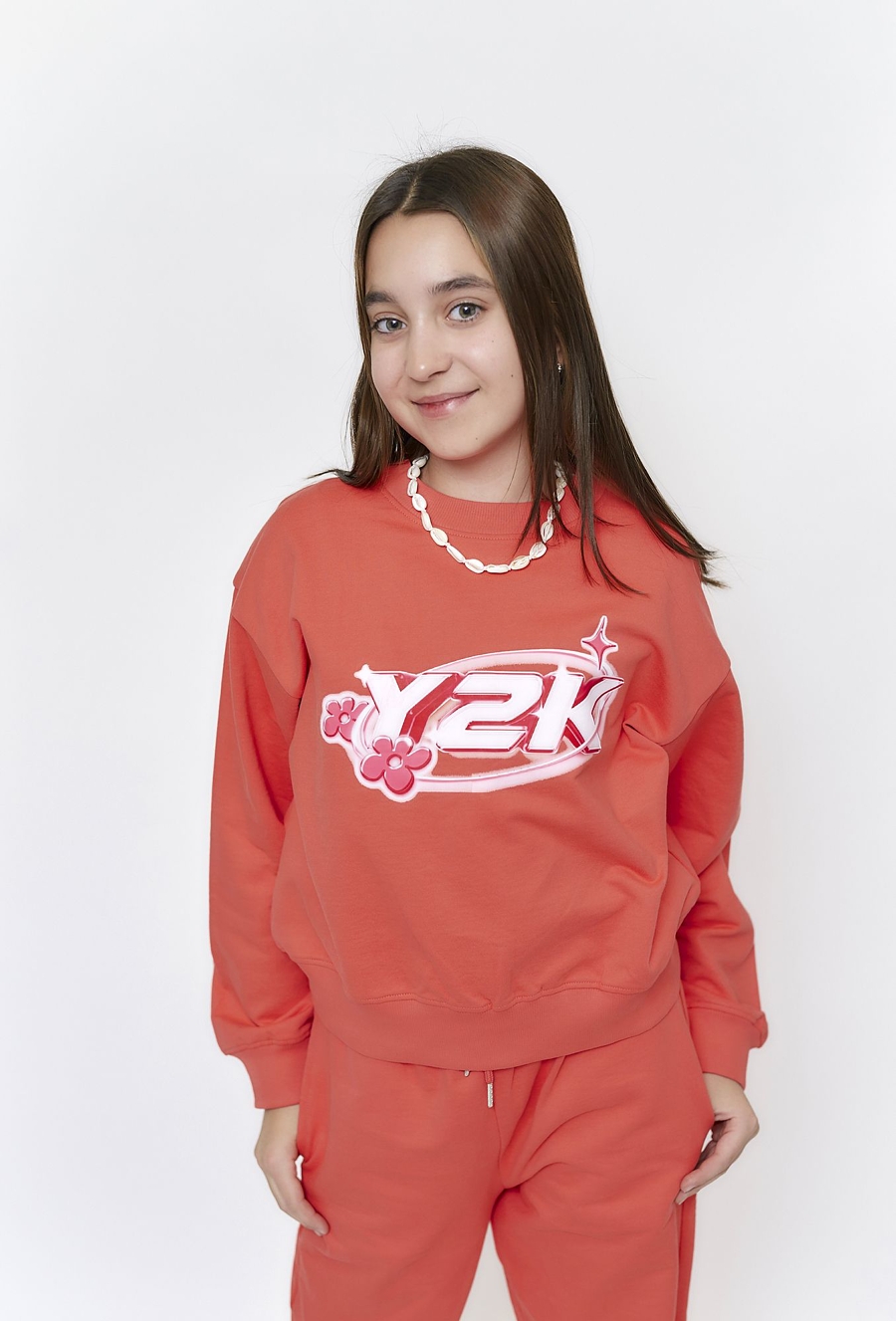 Bluza dresowa dla dziewczynki - czerwona z aplikacją