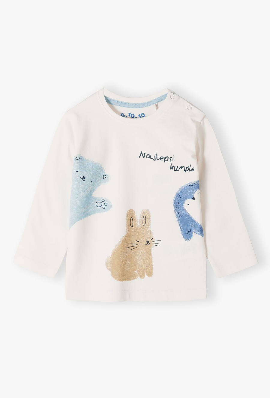 Biała bawełniana bluzka z napisem 