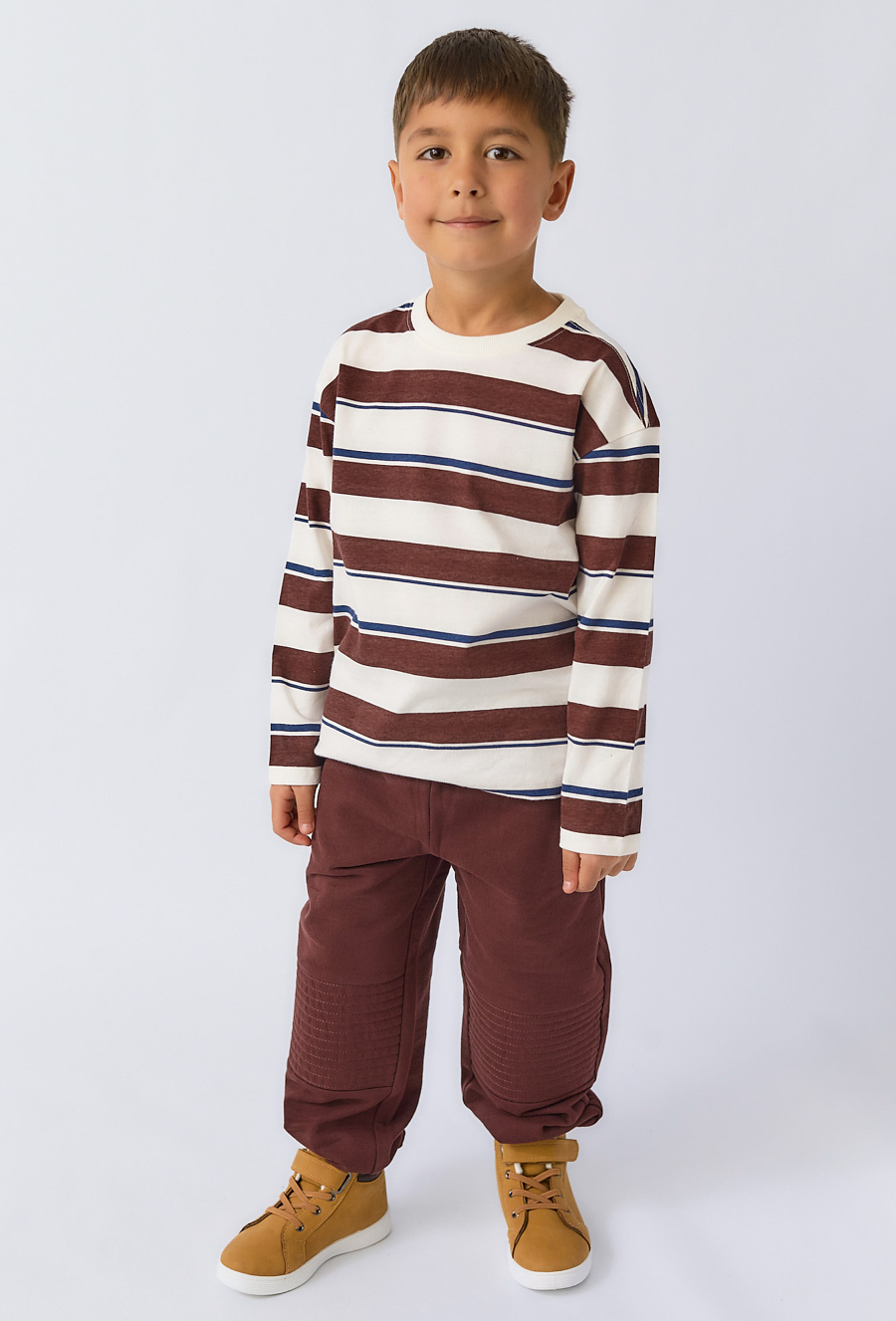Bluzka chłopięca w paski z długim rękawem