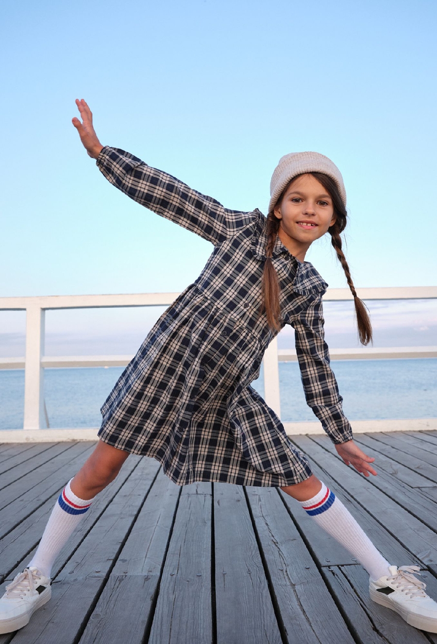 Granatowa sukienka dziewczęca w atę Limited Edition