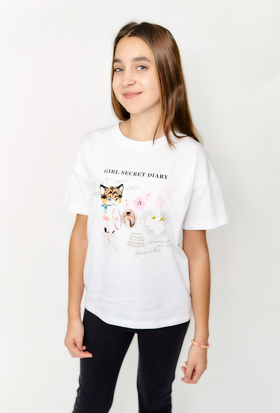 T-shirt dziewczęcy z nadrukiem