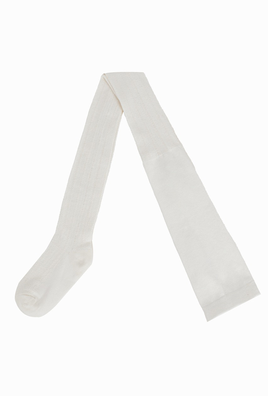 Rajstopy dziewczęce grube – białe ze strukturą.