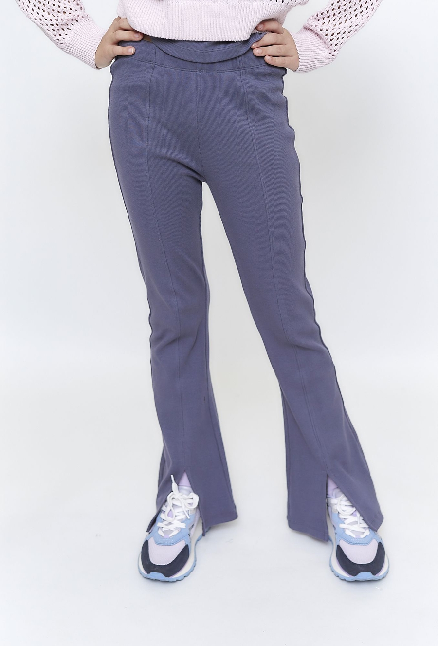 Dzianinowe spodnie flare dla dziewczynki