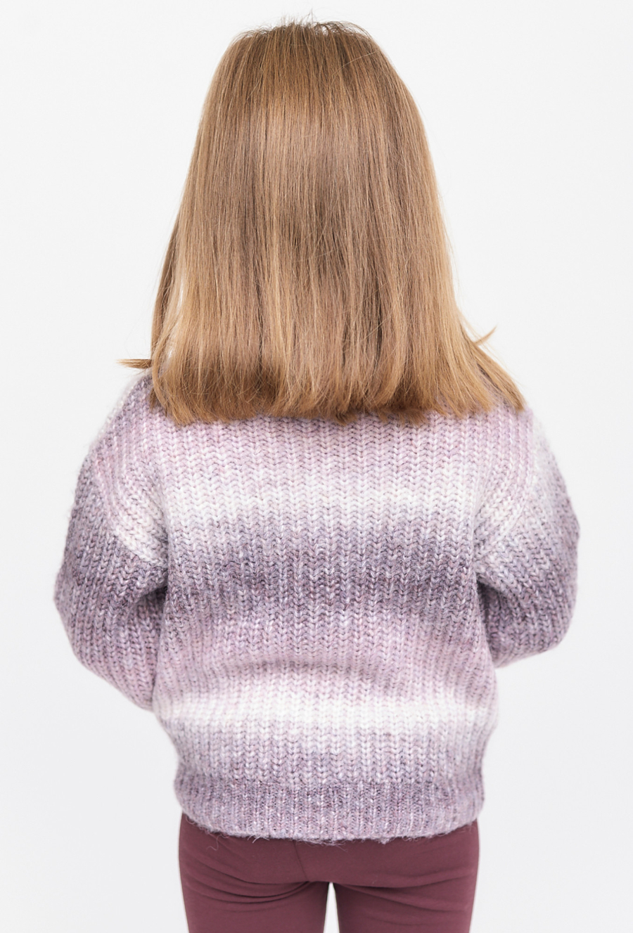 Sweter dziewczęcy rozpinany - fioletowy - ombre - 510.15.