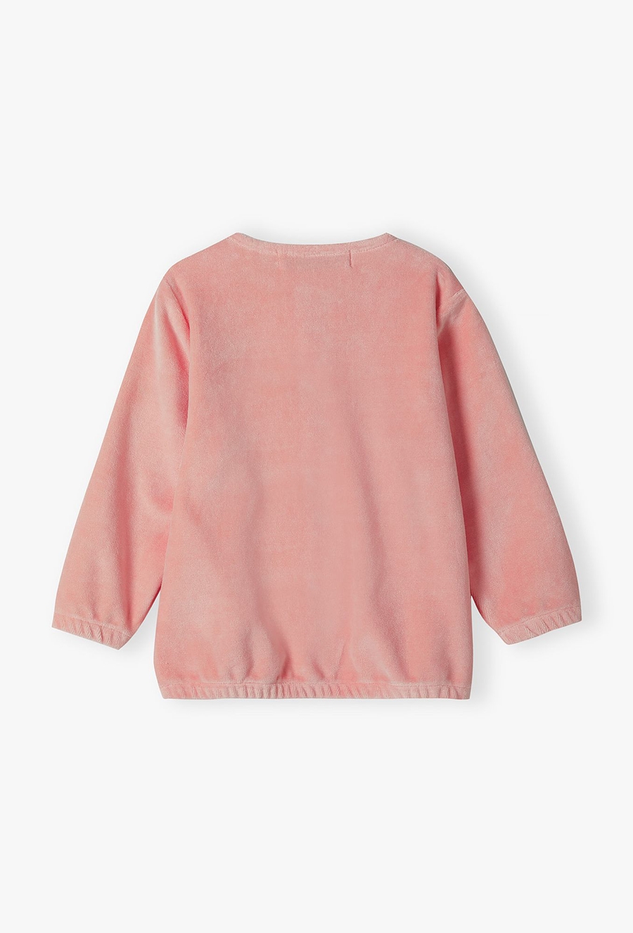 Różowa welurowa bluza niemowlęca rozpinana bez kaptura