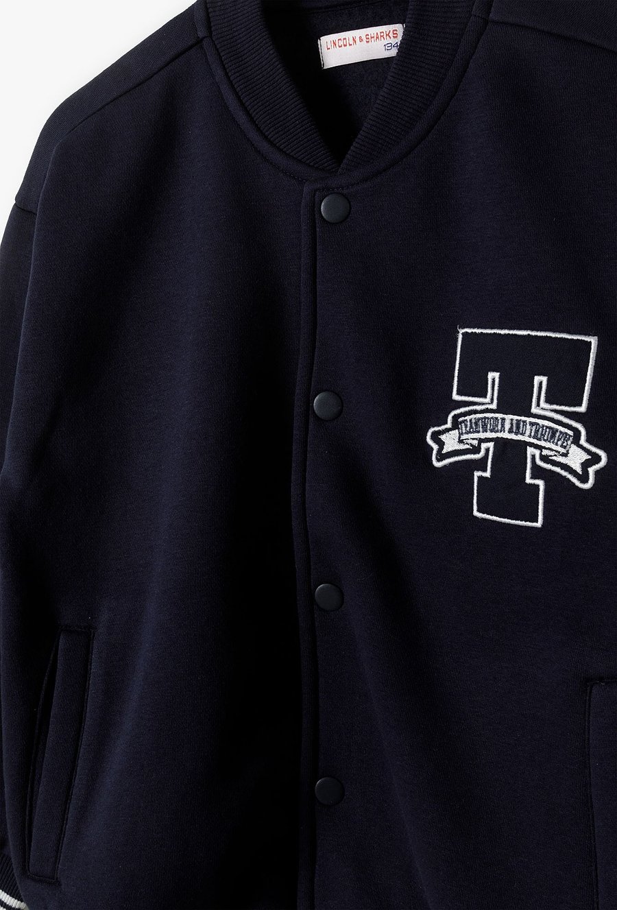Bluza dresowa dla chłopca - granatowa bomberka - Lincoln&Sharks