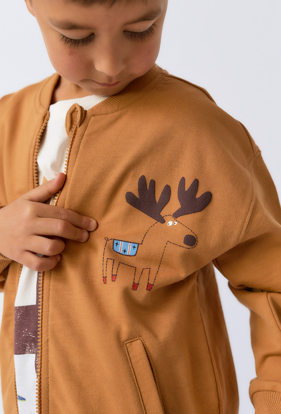 Bluza chłopięca rozpinana ze stójką