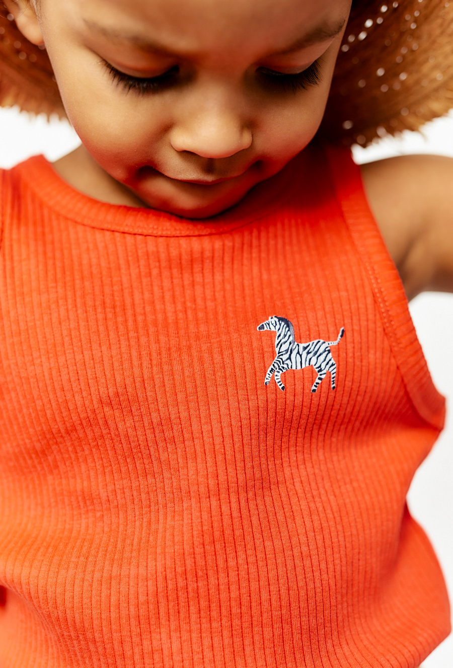 Bluzka na ramiączka - czerwona z zebrą