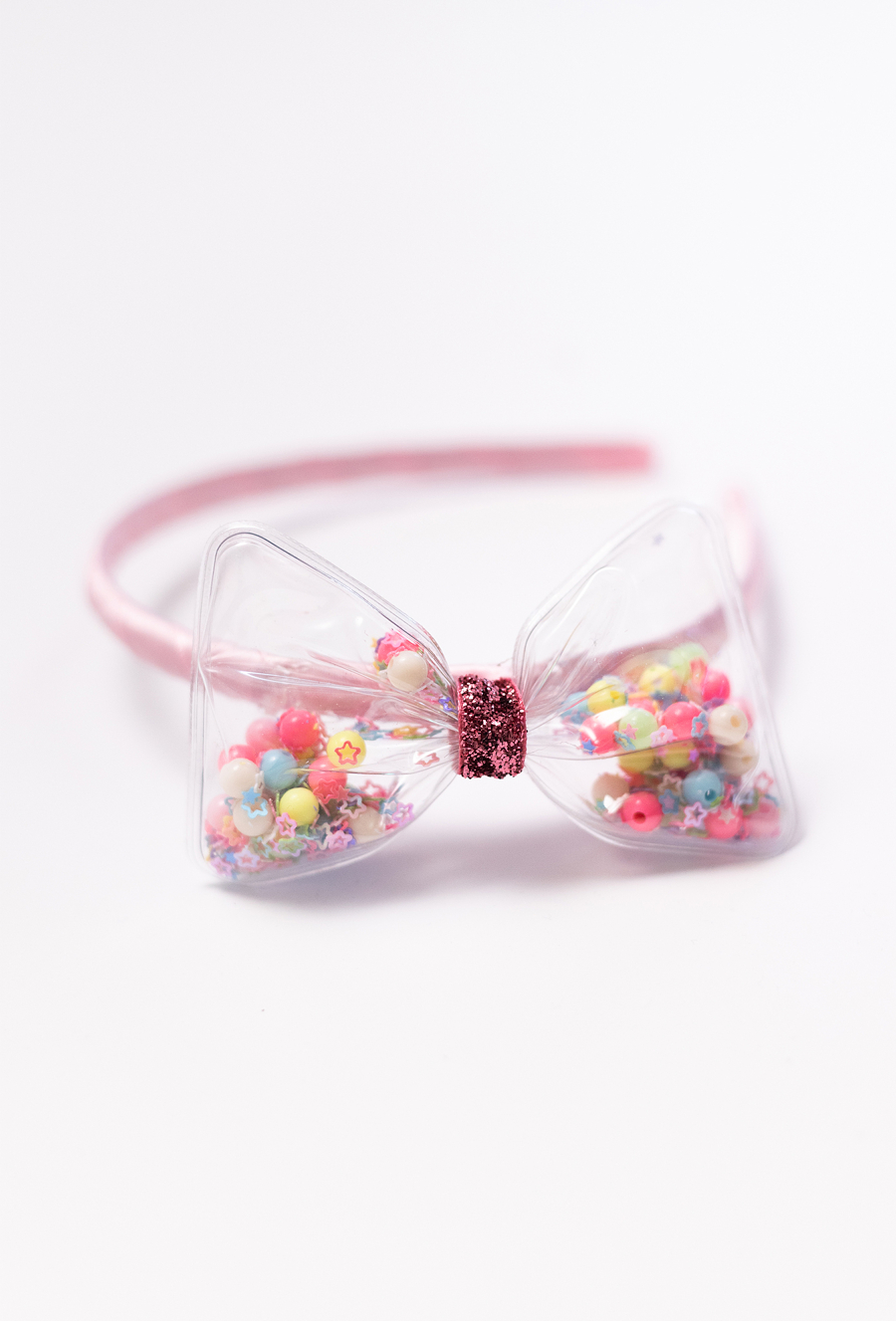 Opaska z kokardą i koralikami