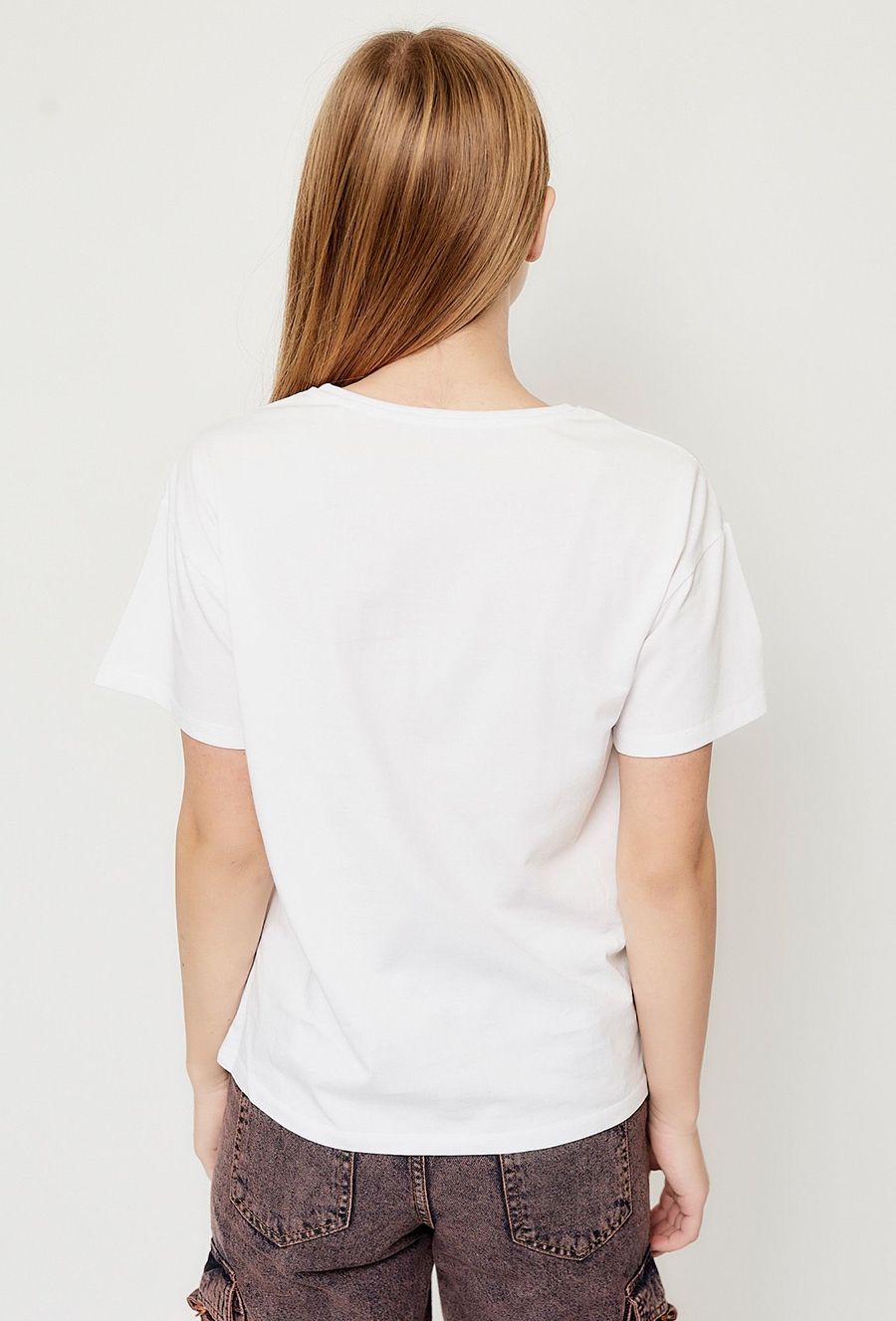 Biały t-shirt dla dziewczynki - 510.15.