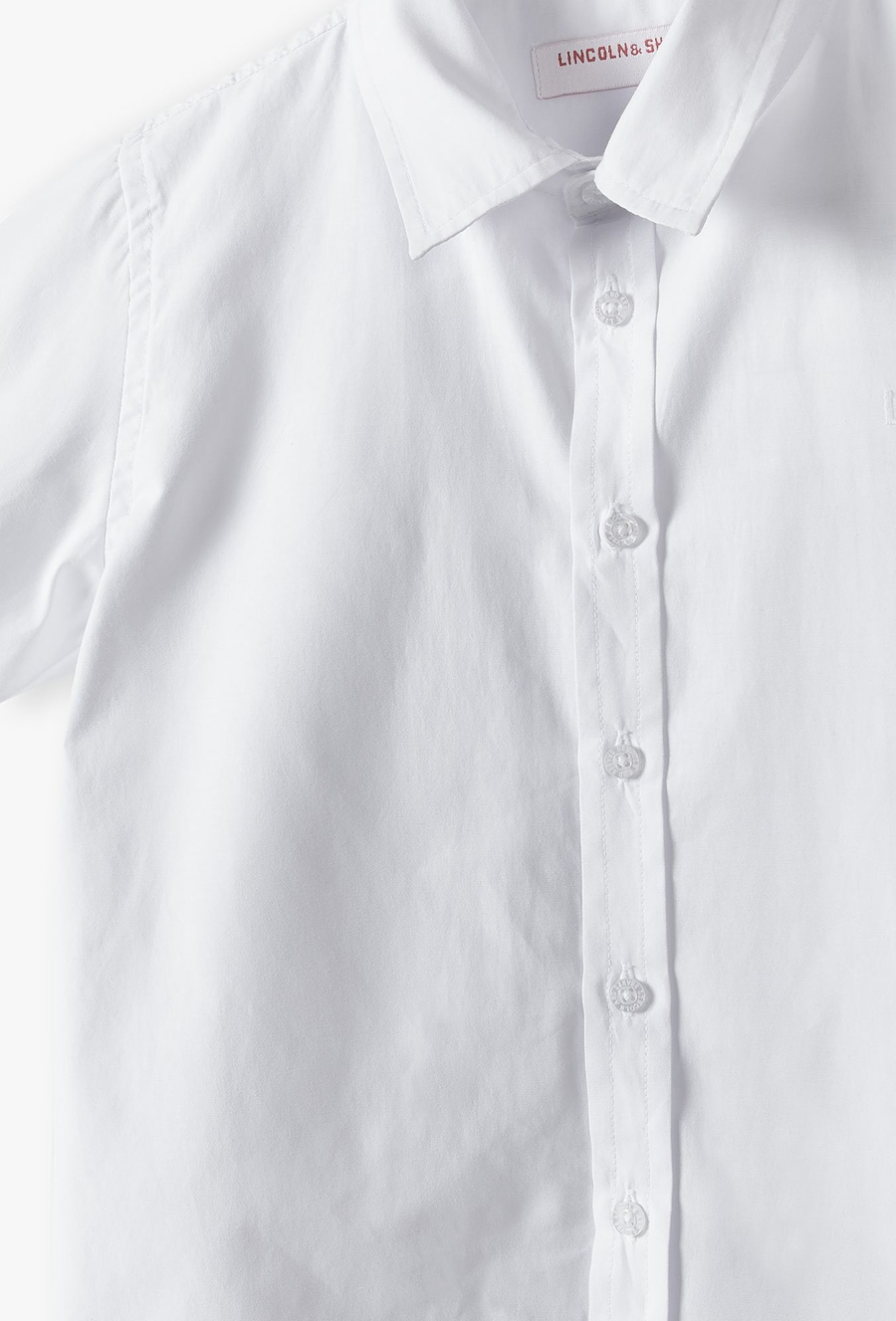 Klasyczna biała koszula chłopięca z ótkim rękawem