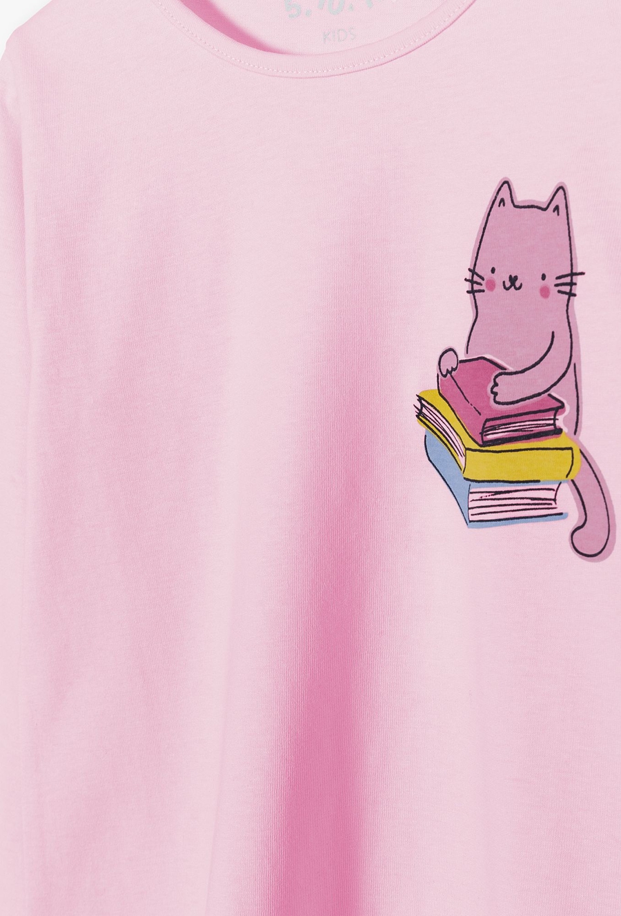 Różowa bluzka dla dziewczynki z długim rękawem