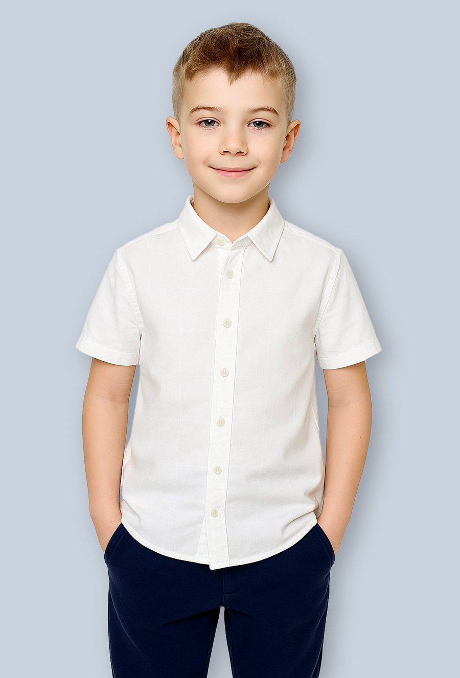 Koszula chłopięca z ótkim rękawem – biała
