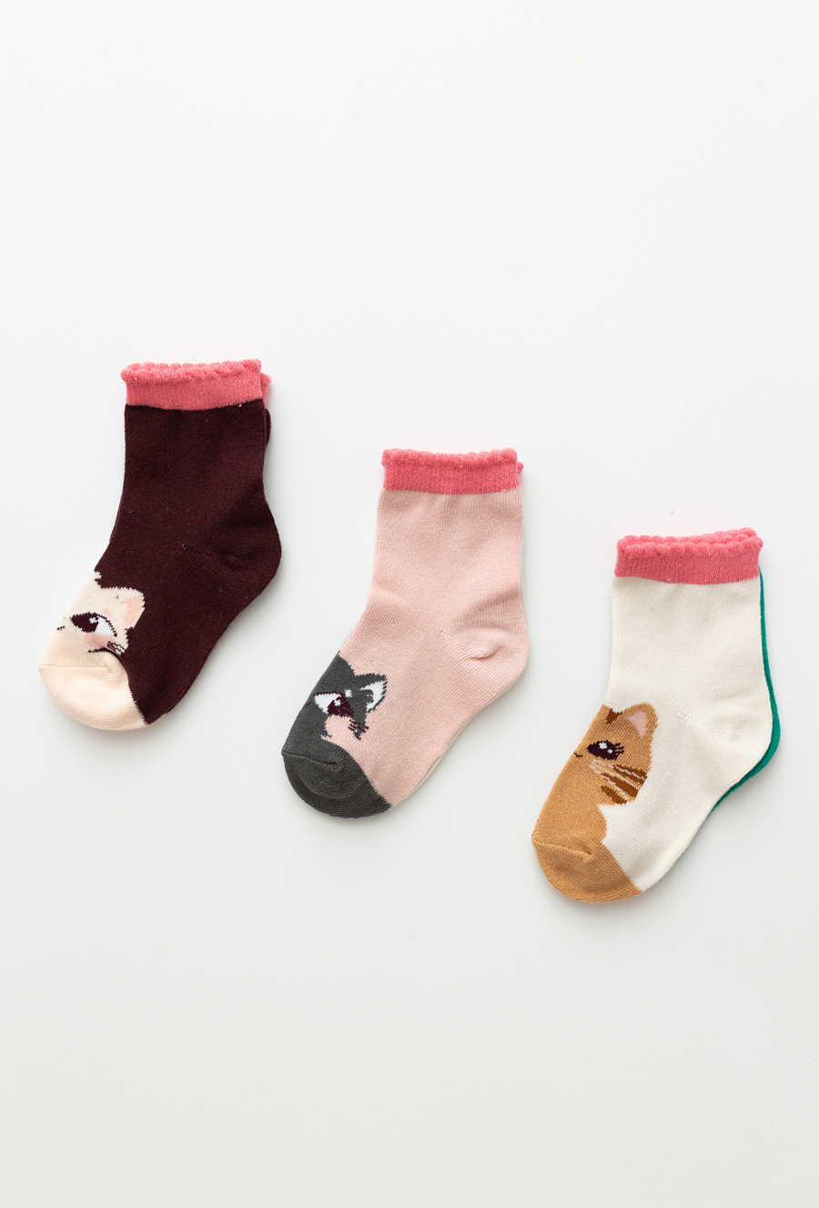 Skarpetki dziewczęce 3-pak z kotkami
