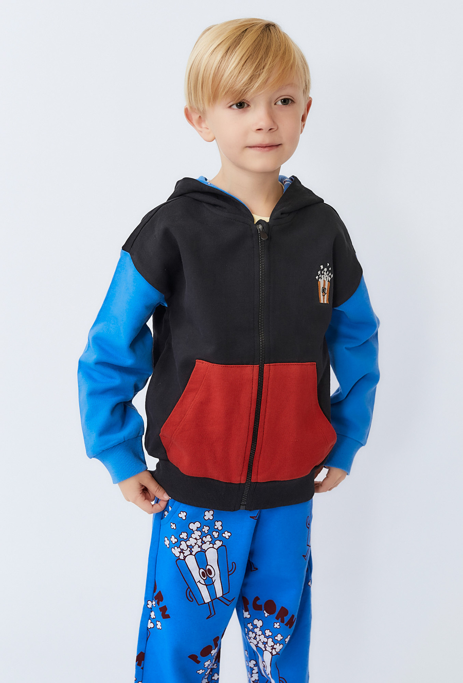 Czarna bluza chłopięca z kapturem i haftem - Limited Edition