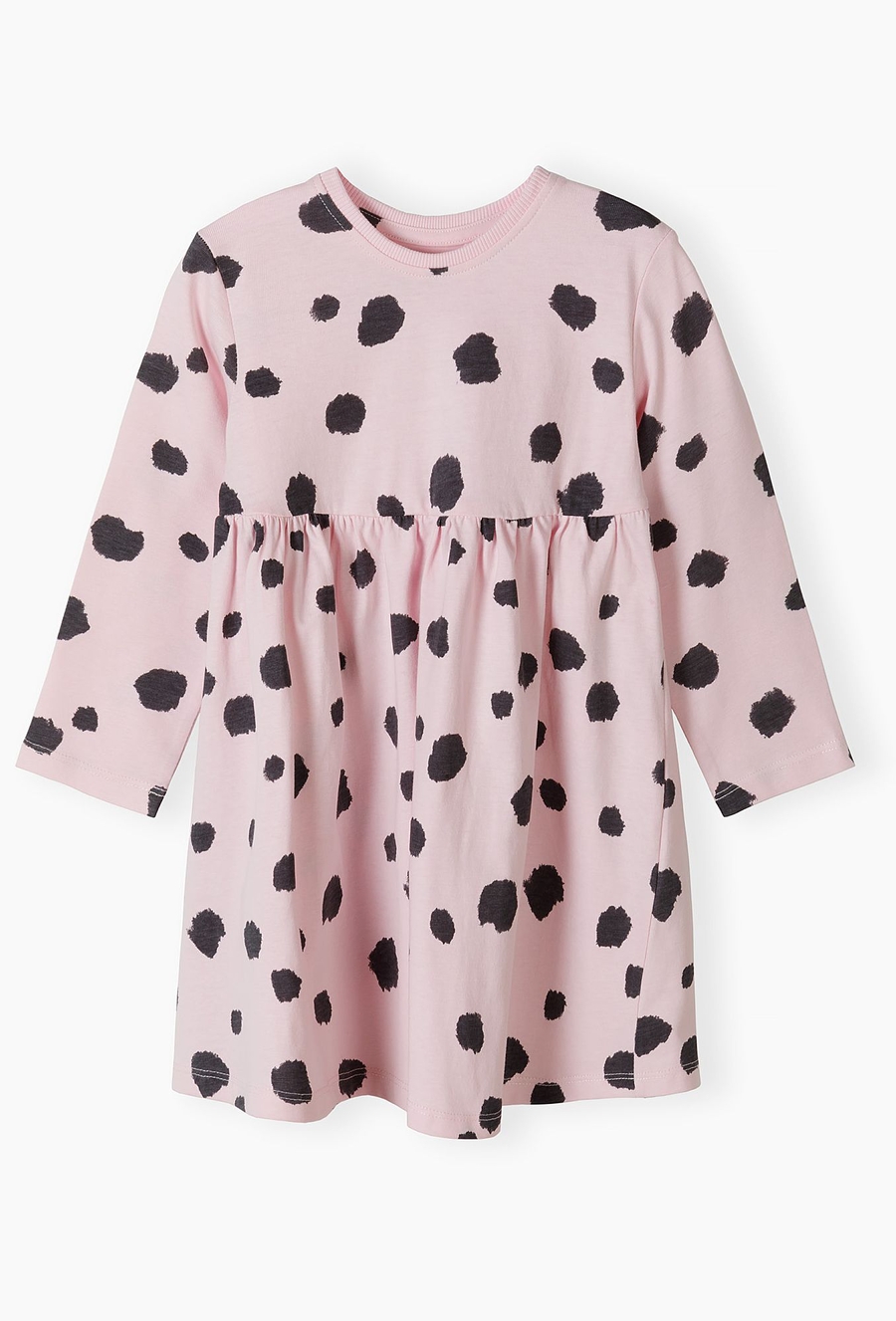 Różówa sukienka z długim rękawem w opki