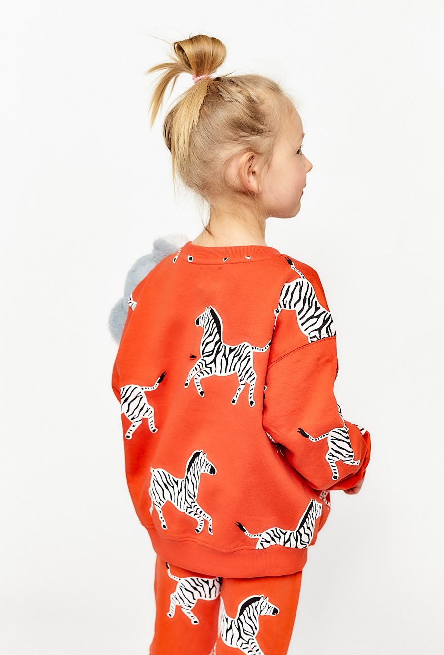 Bluza dresowa dla dziewczynki - czerwona w zebry