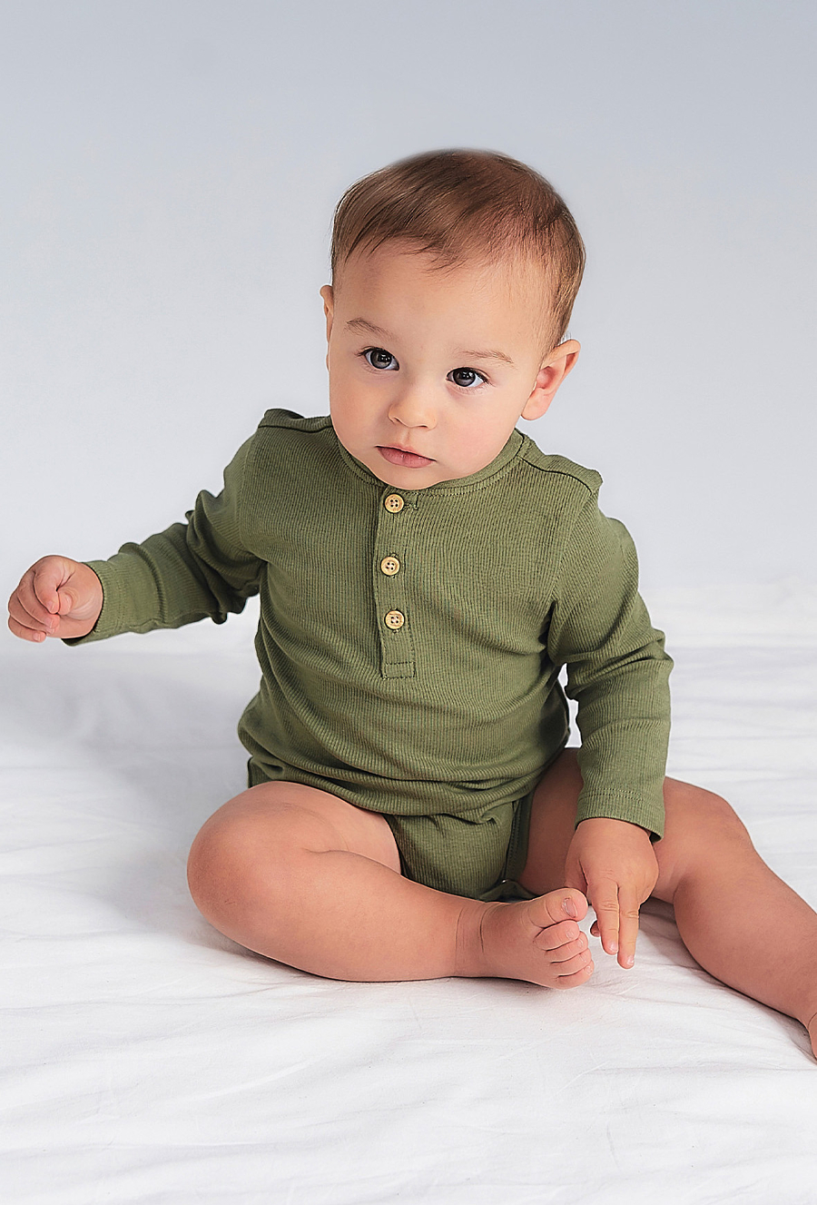 Zielone body z długim rękawem - 510.15.