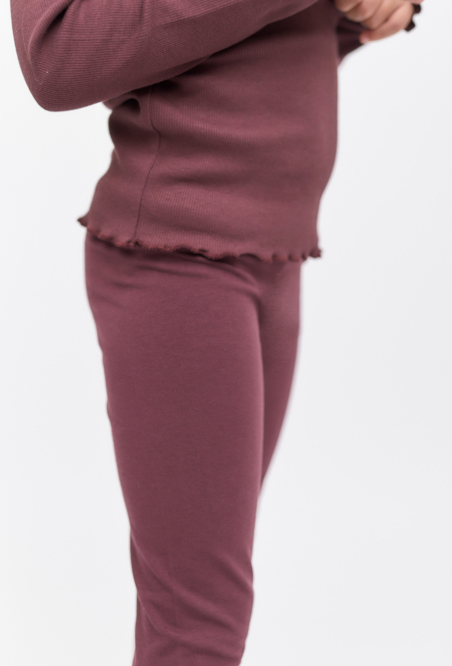 Leginsy dla dziewczynki - gładkie - bordowe - 510.15.