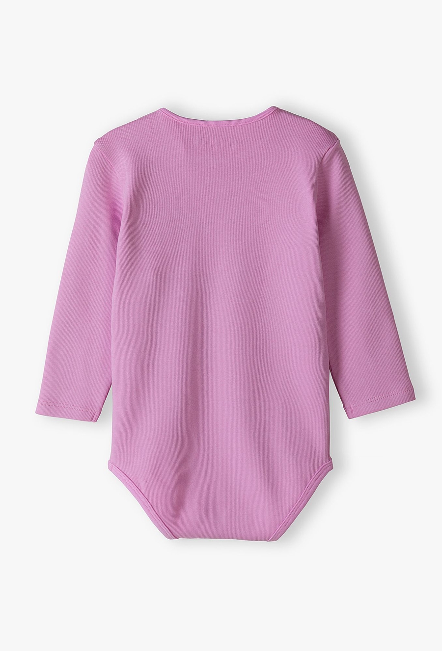 Różowe body w prążki z długim rękawem