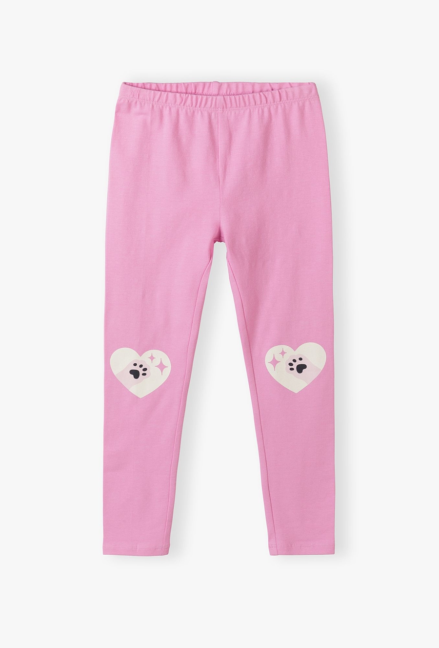Różowe leginsy dziewczęce z serduszkami - 510.15.