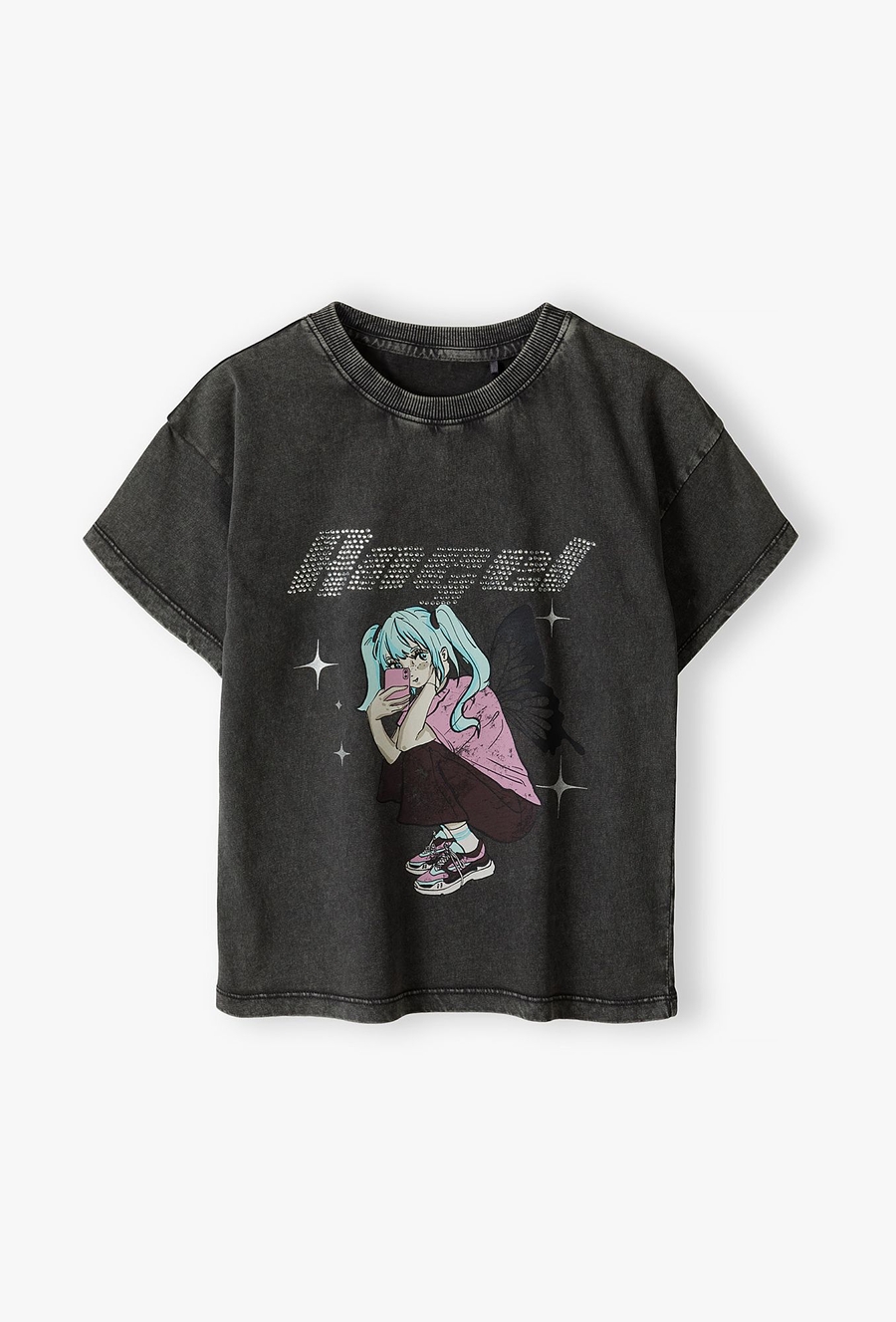 Szara koszulka dla dziewczynki - Lincoln&Sharks