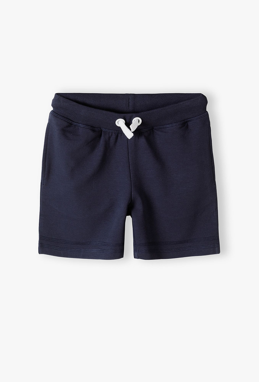 Krótkie spodenki dzianinowe basic dziewczęce granatowe