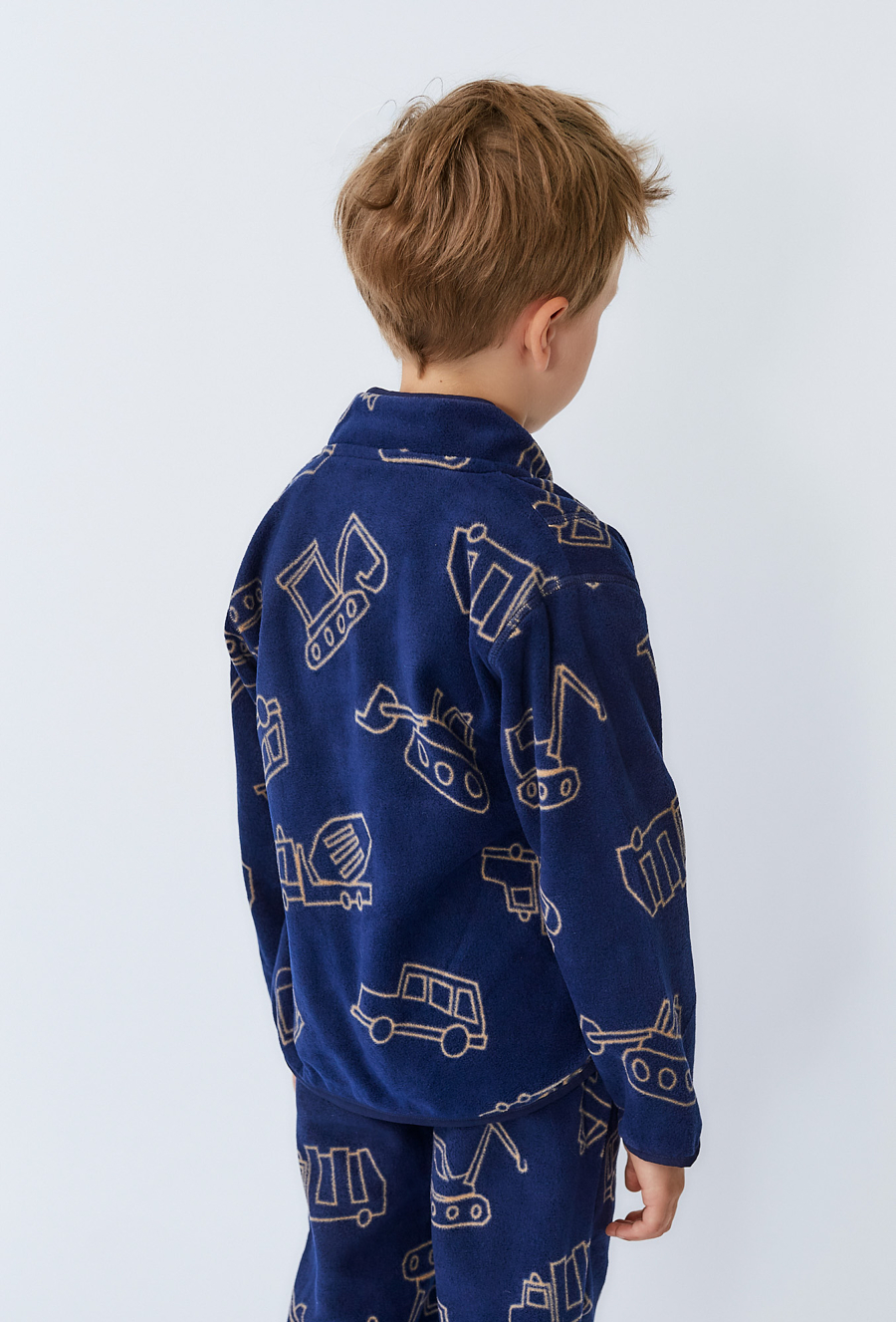 Granatowa rozpinana bluza polarowa z nadrukiem