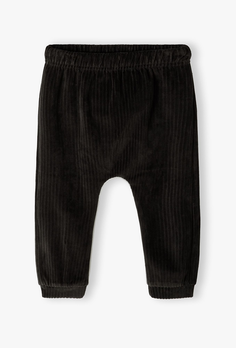 Welurowe spodnie niemowlęce - szare w prążki - 510.15.