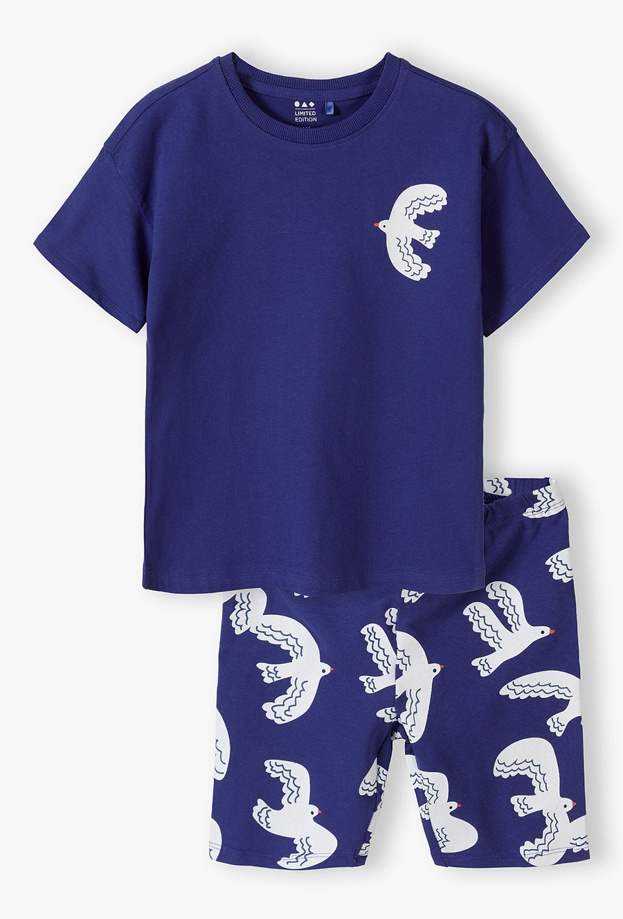 Dzianinowy komplet na lato - granatowy w mewy - Limited Edition