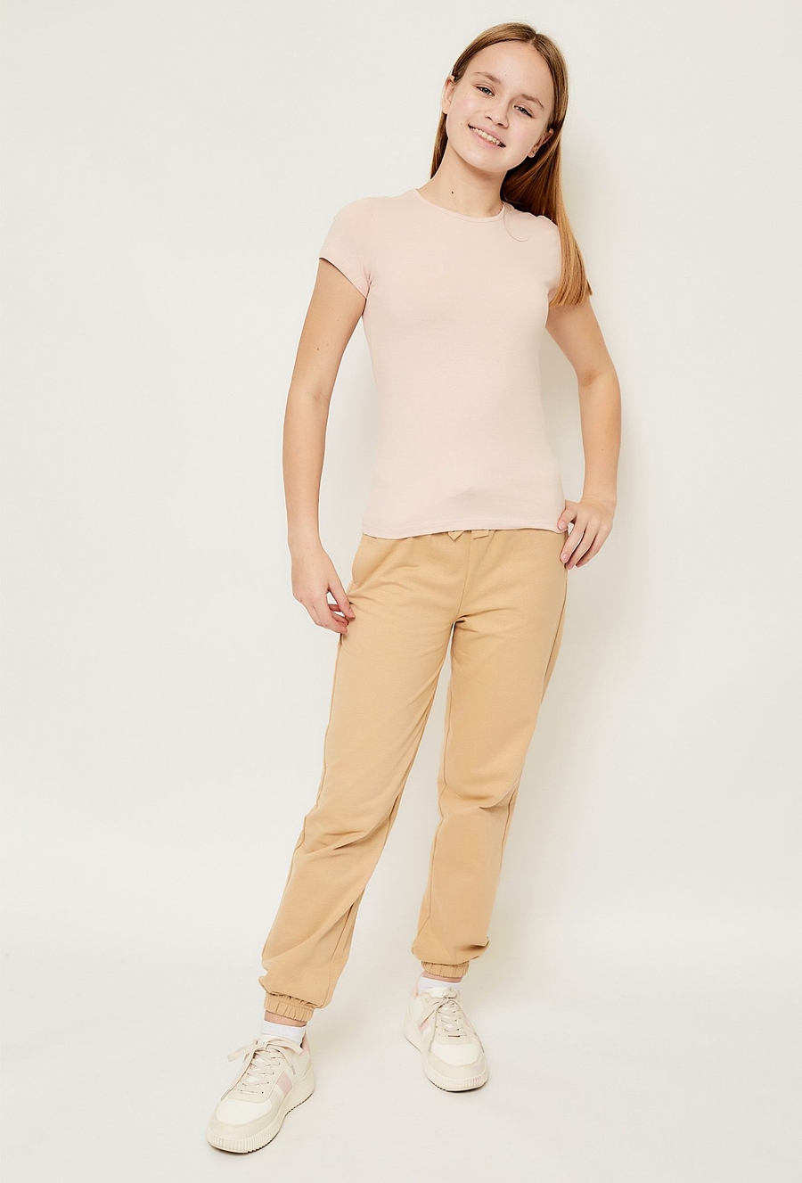 Żółte spodnie dresowe dla dziewczynki