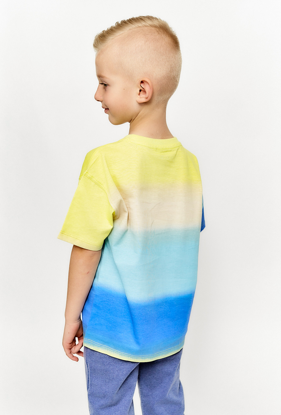 Kolorowy bawełniany t-shirt dla chłopca z efektem ombre