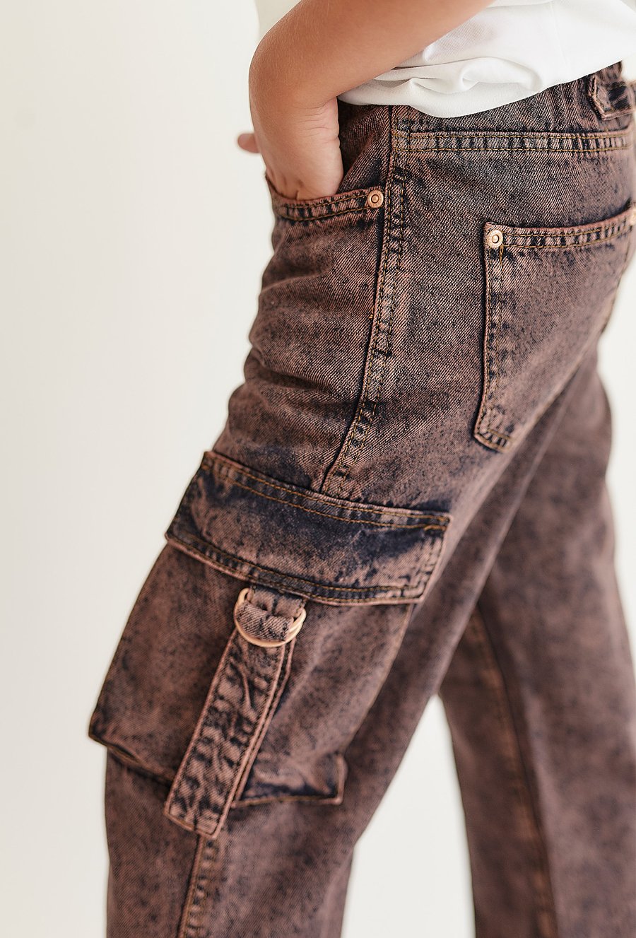 Jeansy Wide Leg dla dziewczynki - bojówki