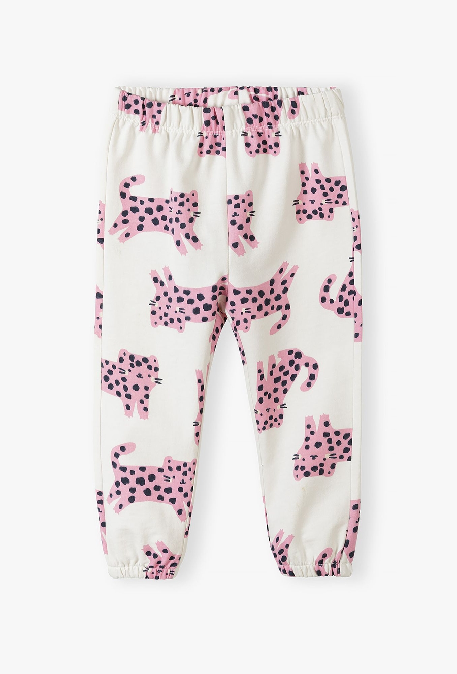 Dresowe spodnie niemowlęce w różowe tygryski - 510.15.