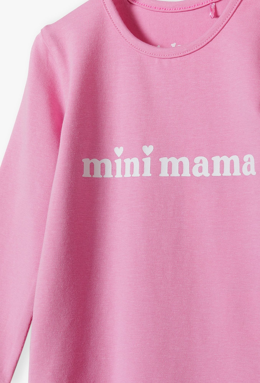 Różowe body z długim rękawem - mini mama - 510.15.