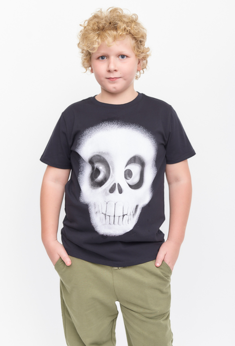T-shirt z nadrukiem zabawnej czaszki