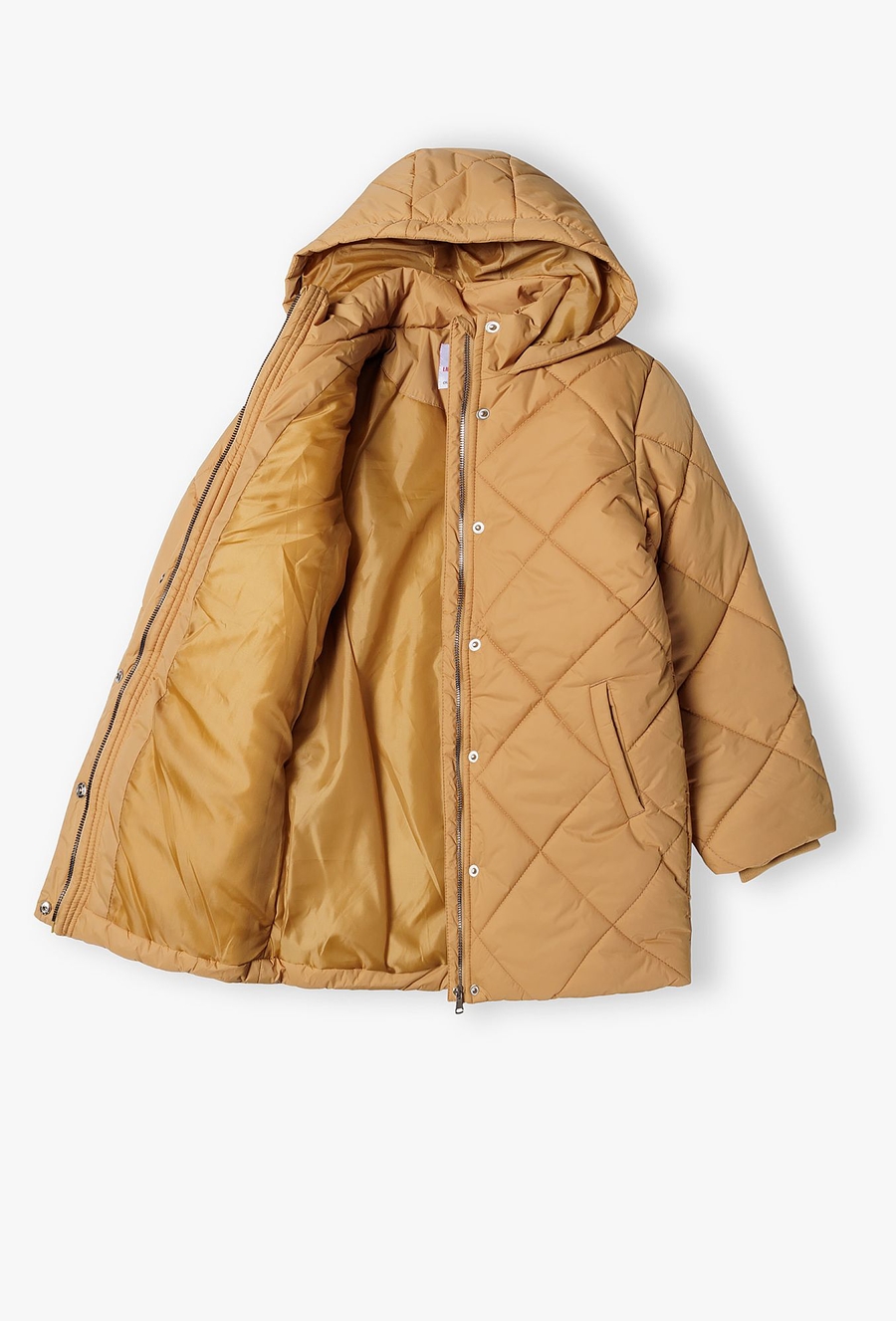 Pikowany płaszcz zimowy dziewczęcy