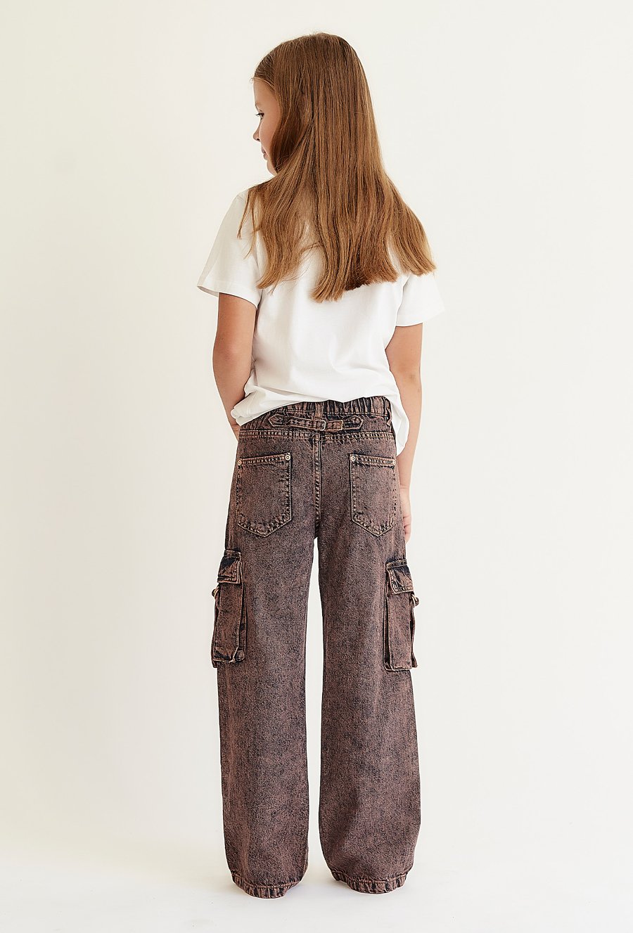 Jeansy Wide Leg dla dziewczynki - bojówki