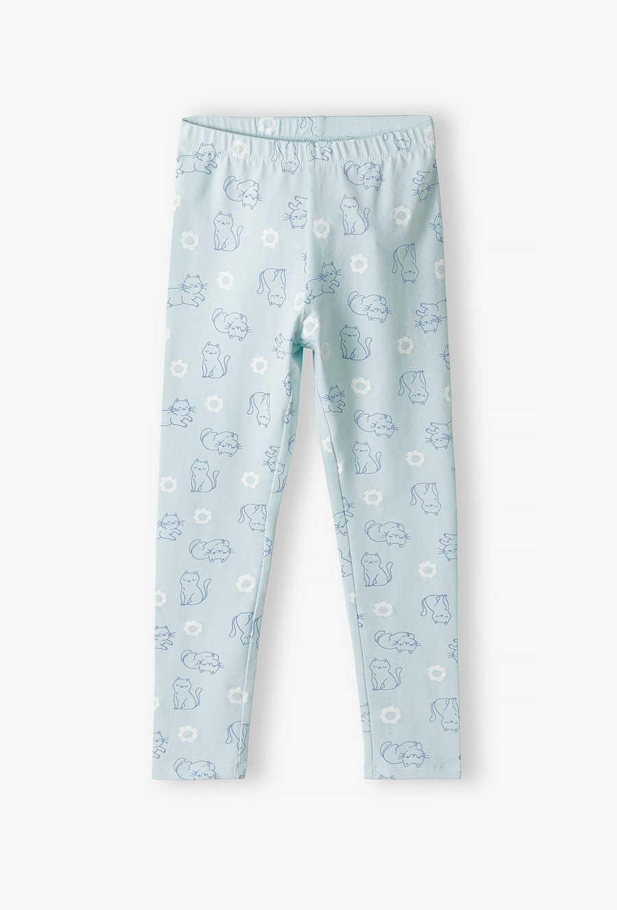 Niebieskie leginsy dziewczęce w kotki - 510.15.