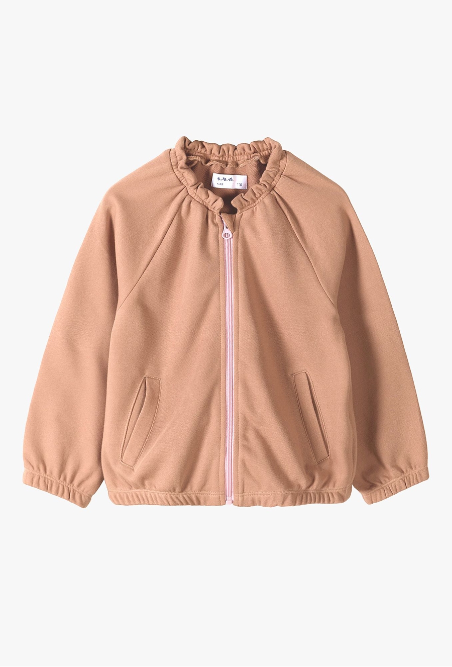 Brązowa rozsuwana bluza dresowa dla dziewczynki - 510.15.