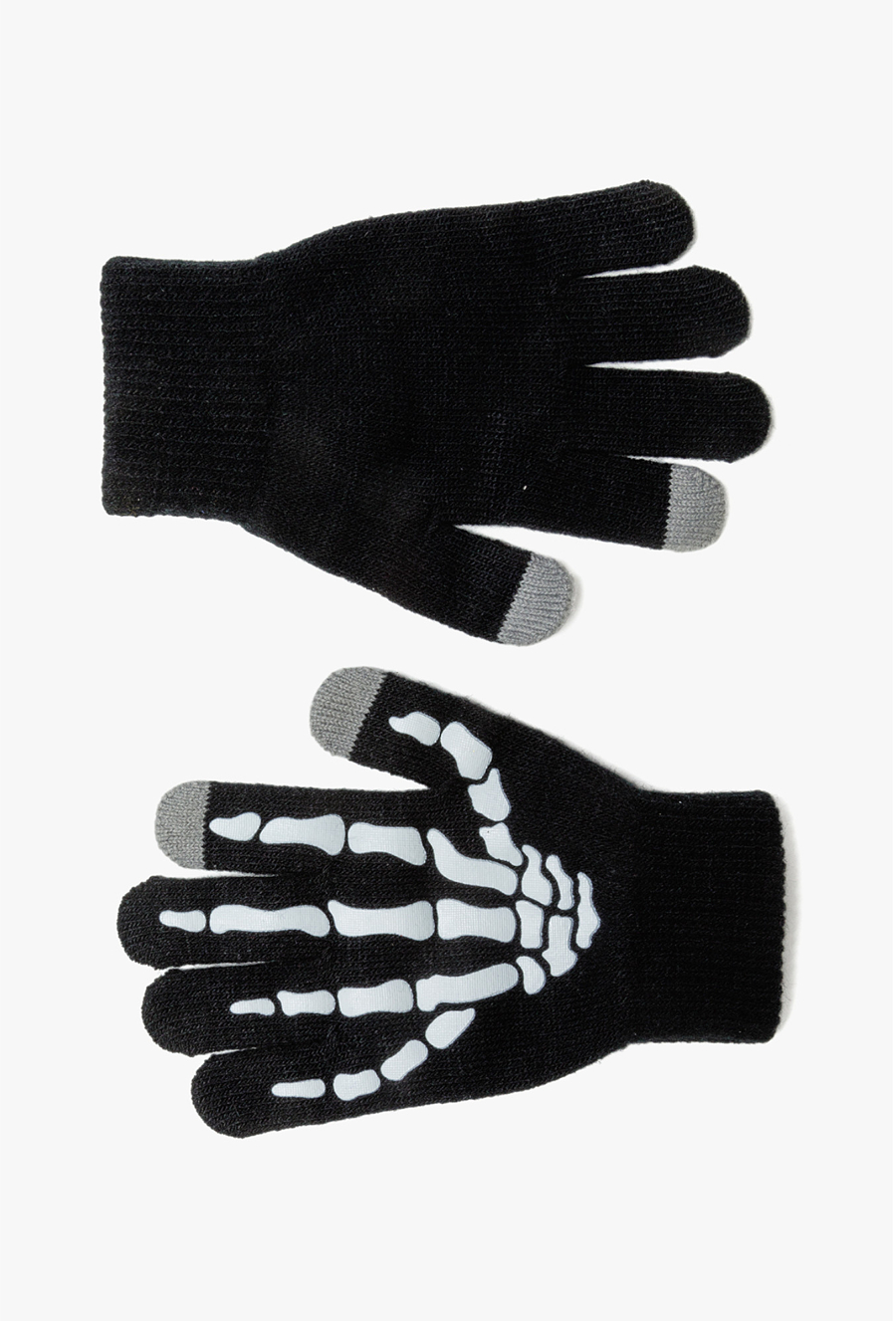 Czarne rękawiczki z motywem kości Touch screen
