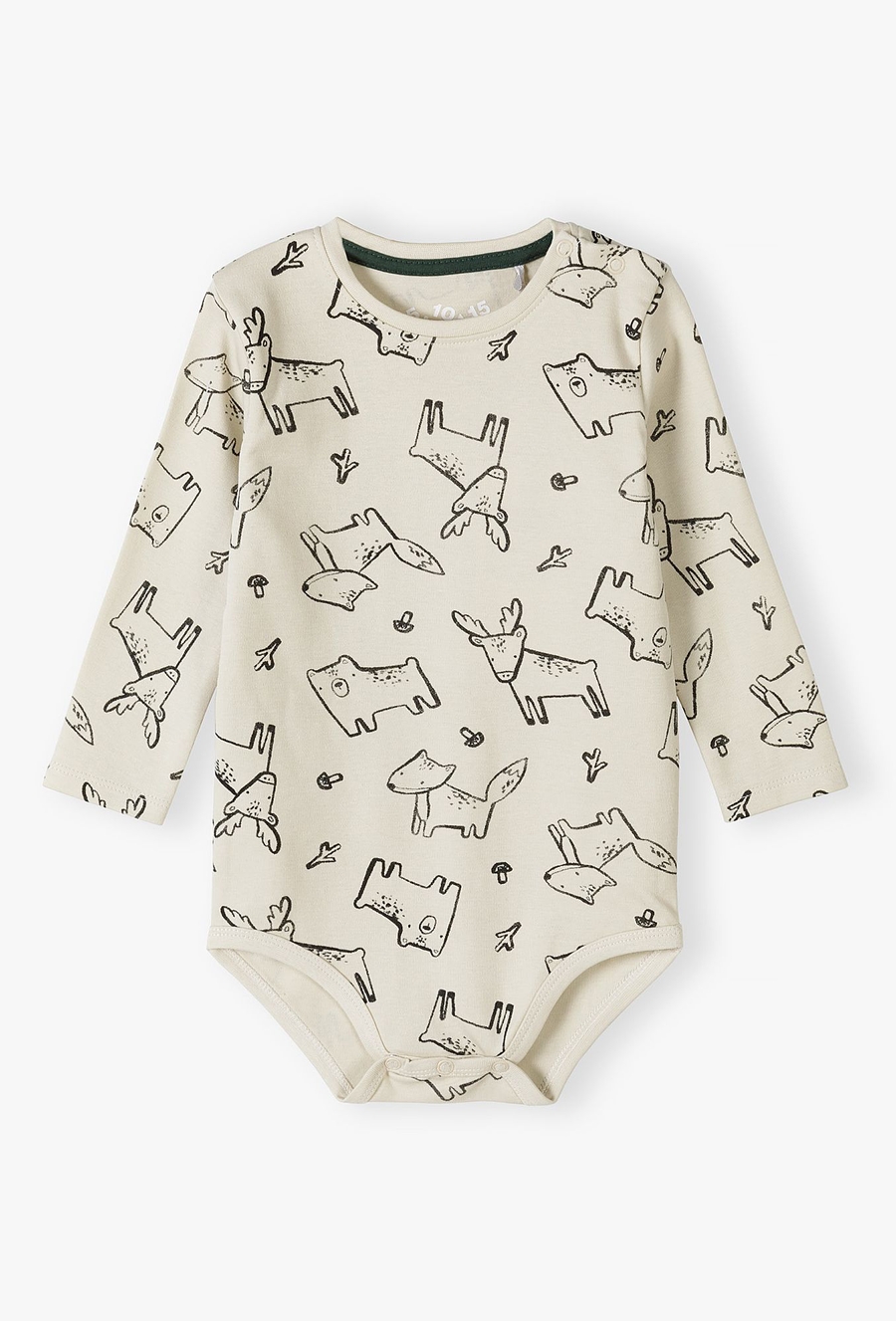 Bawełniane body niemowlęce w zwierzęta leśne z długim rękawem