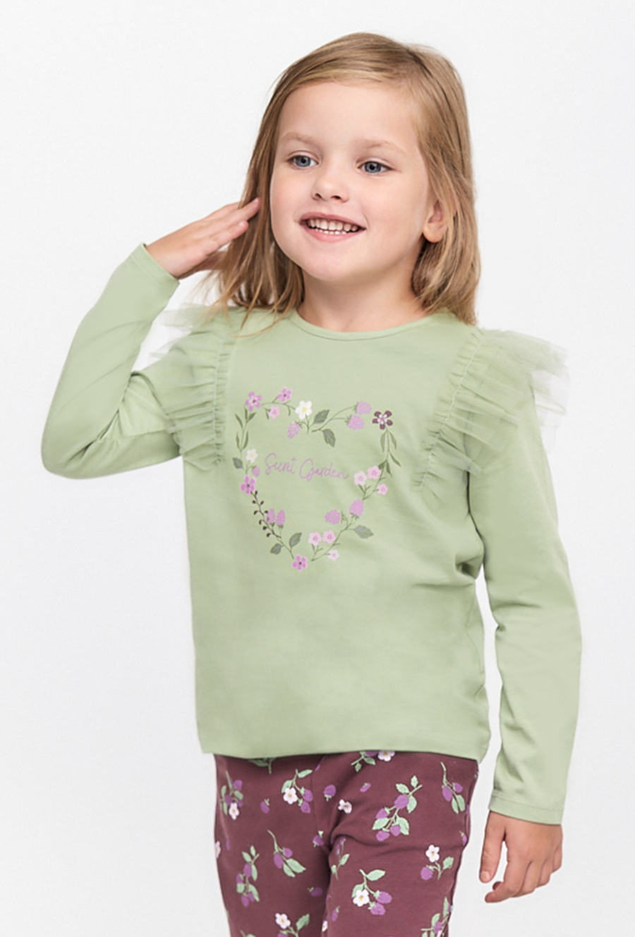 Dziewczęca bluzka z tiulową falbanką