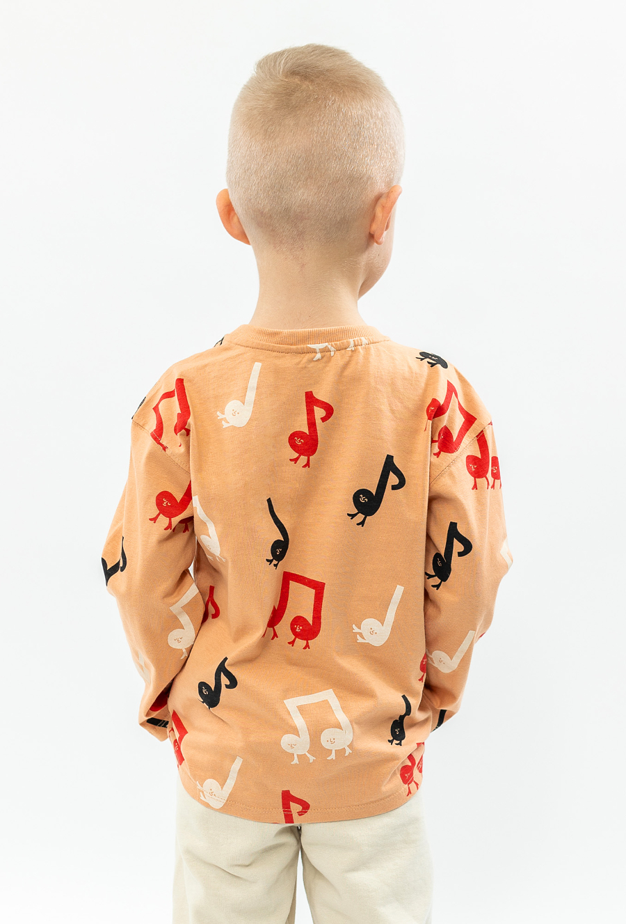 Bluzy chłopięce z nadrukiem nutek - 2-pak