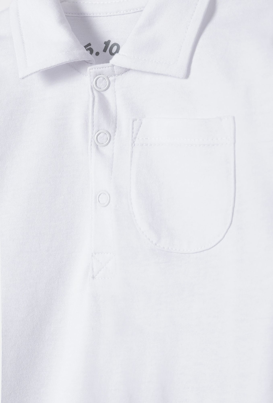 Białe body niemowlęce z kołnierzykiem z długim rękawem