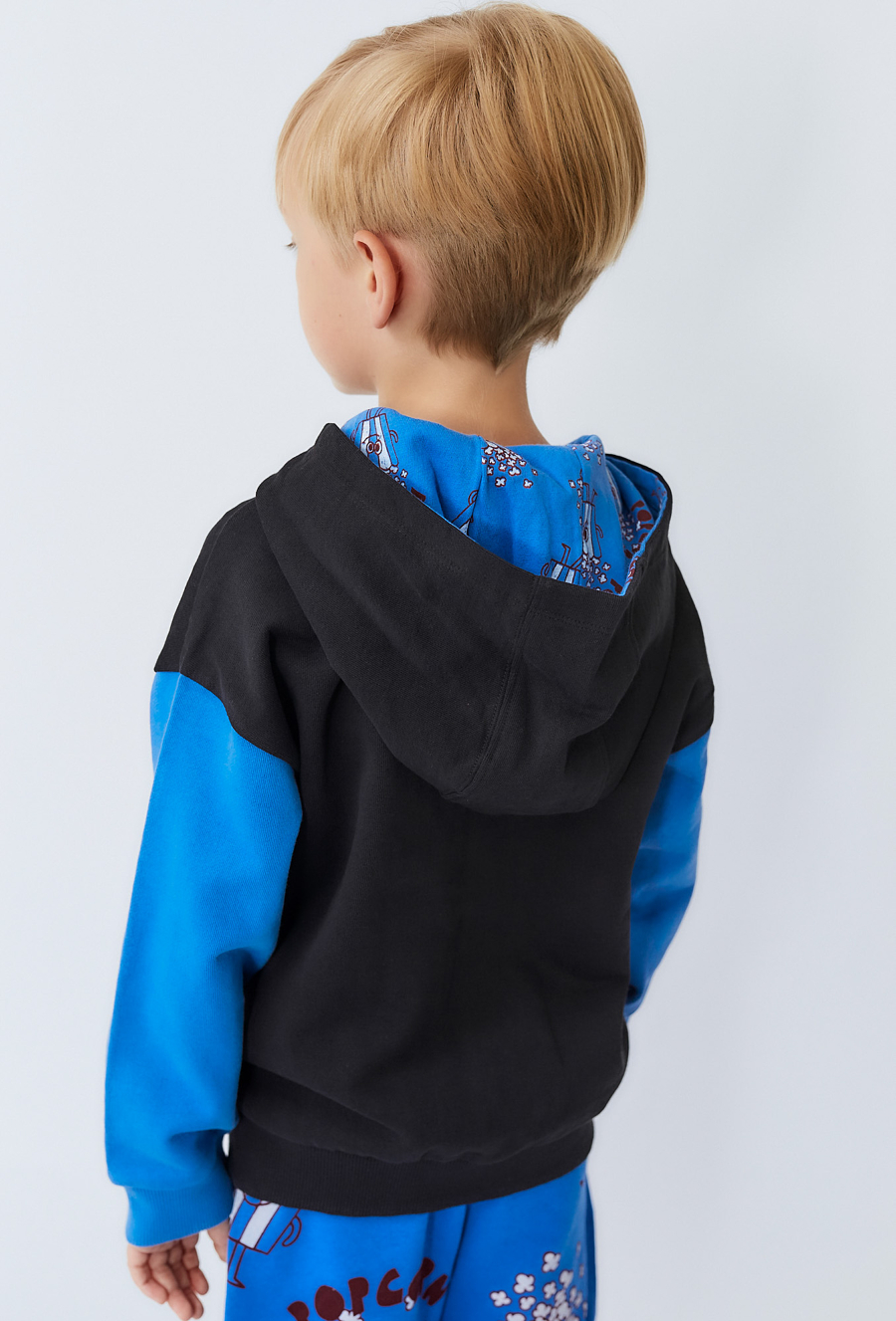 Czarna bluza chłopięca z kapturem i haftem - Limited Edition