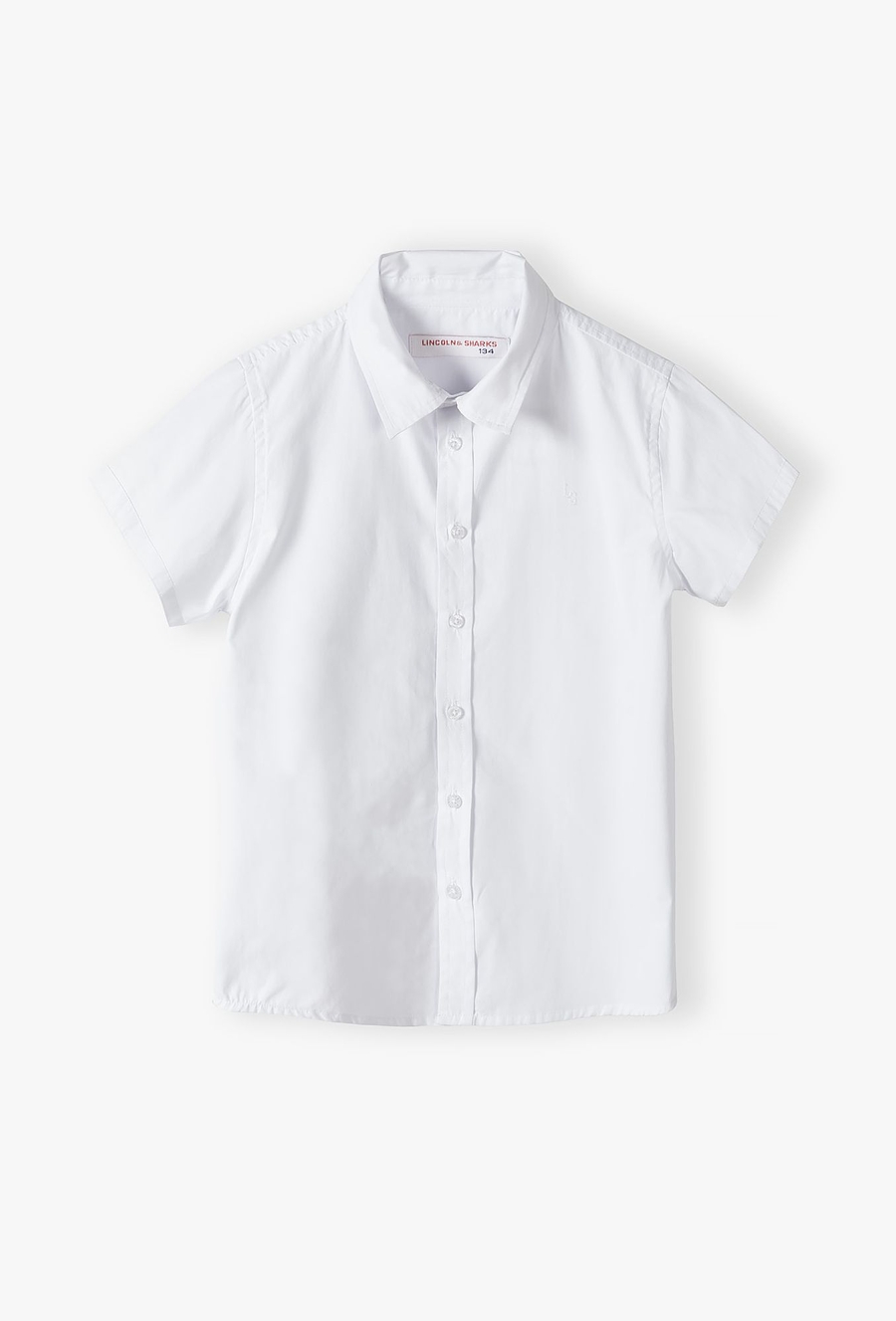 Klasyczna biała koszula chłopięca z ótkim rękawem