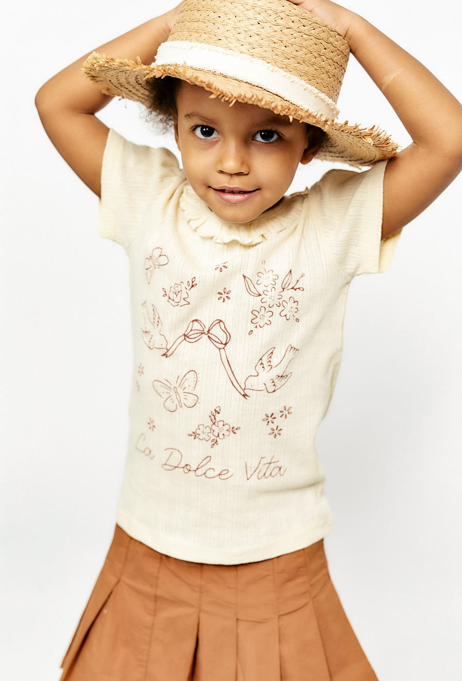 Koszulka dziewczęca z falbanką