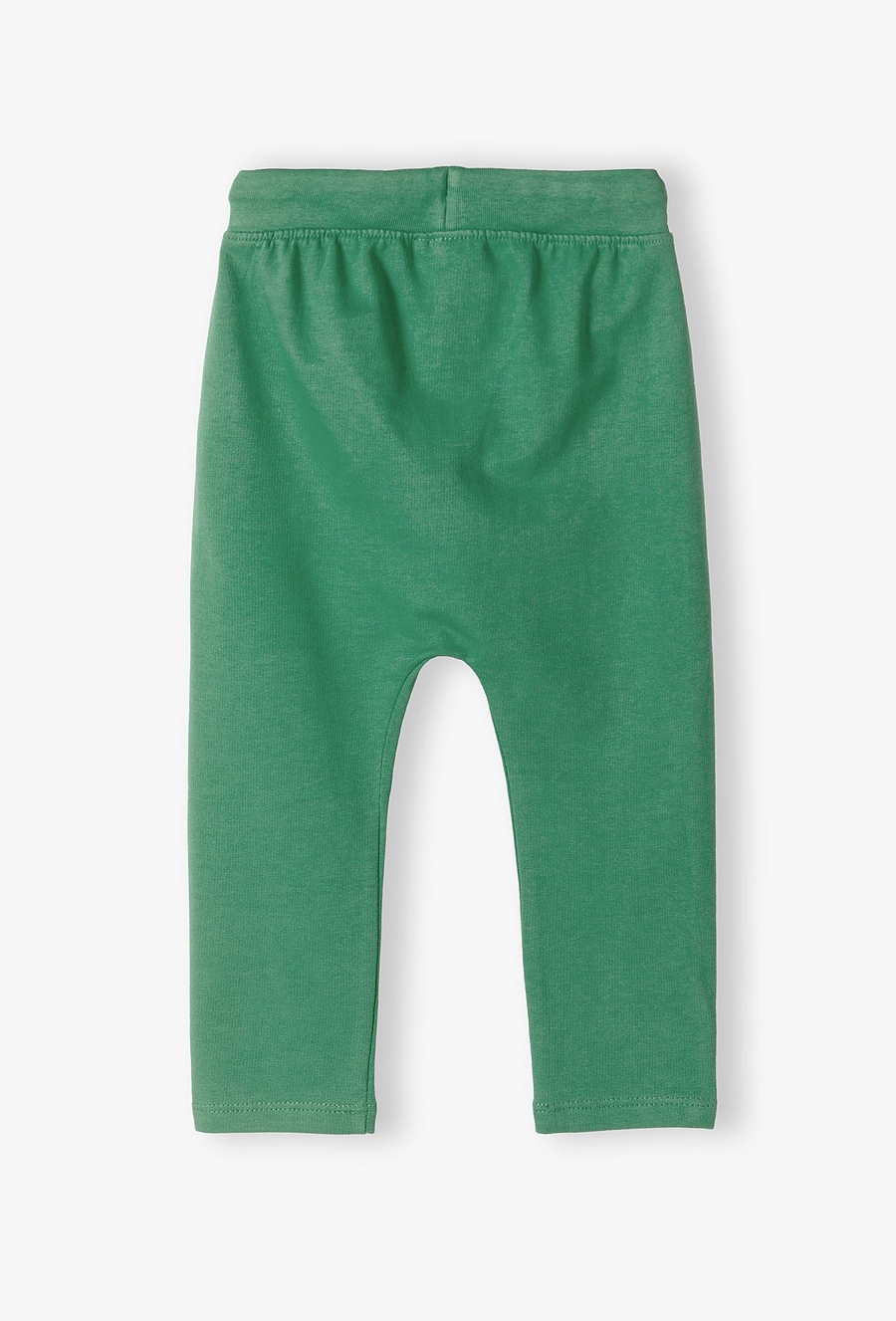 Zielone bawełniane spodnie dresowe niemowlęce