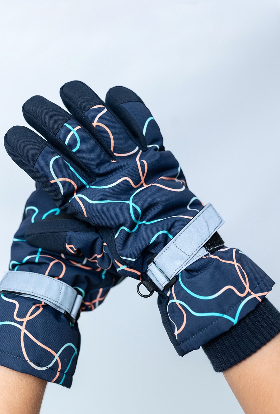 Granatowe rękawiczki narciarskie